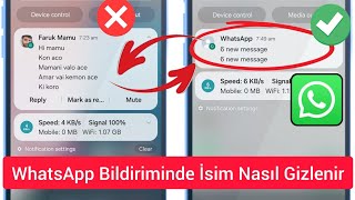 Whatsapp Bildirim Çubuğunda İsimleri ve Mesajları Gizle [upl. by Aniratac20]