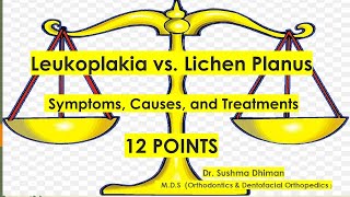 White patches of mouthOral Leukoplakia vs Lichen Planus [upl. by Farlee]