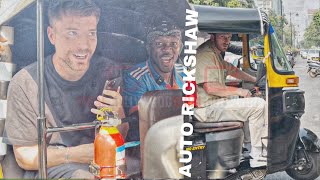 Crowds Chase Logan Paul MrBeast amp KSI’s Unexpected Auto Rickshaw Ride on Mumbai Street [upl. by Nitsej]