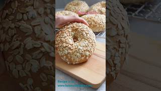 Butter Toasted Oats Porridge Sourdough Bagels bakewithpaws bagels sourdoughbagels [upl. by Reina868]