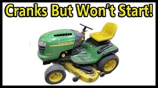 John Deere mower Cranks but Wont Start [upl. by Shugart936]