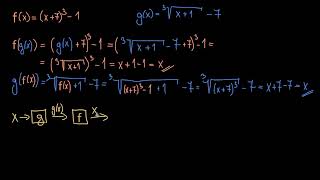 Jak si pomocí skládání funkcí ověřit zda jsou inverzní  Funkce  Matematika  Khan Academy [upl. by Porett]