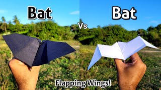 How To Make a Paper Plane That Flies Like a Bat Flapping  BEST Bat Paper Airplane that Flaps [upl. by Ronnoc]