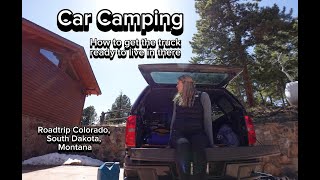 Solo Car Camping Roadtrip  SETUP  Getting a Chevrolet Colorado ready to live in there [upl. by Hayyikaz]