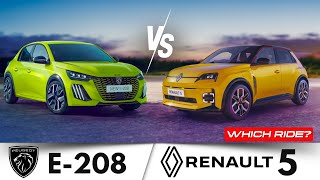 Renault 5 ETech vs Peugeot E208 The Ultimate 2024 Electric Duel  Which Ride [upl. by Kip533]