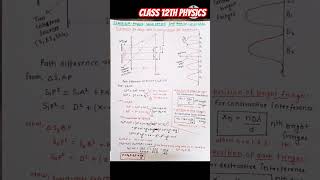 Youngs Double Slit ExperimentYDSEEasy Class 12 DerivationWave Optics physicsneet short [upl. by Bremen]