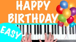 How to play HAPPY BIRTHDAY  Easy Piano Tutorial With Chords [upl. by Sassan829]