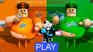 FANTA VS SPRITE IN BARRY PRISON RUN OBBY ROBLOX GAMEPLAY [upl. by Llenra814]