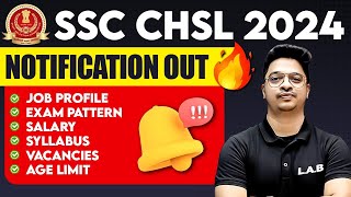 SSC CHSL NOTIFICATION 2024🔥 SSC CHSL JOB PROFILE EXAM PATTERN SALARY SYLLABUS AGE VACANCY [upl. by Mou241]