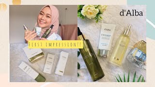 Review First Impression pake Skincare Korea bagus gak ya  dAlba  KeeRun [upl. by Coveney490]