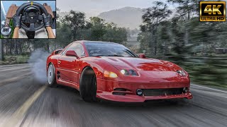 Mitsubishi 3000 GTO  Forza Horizon 5  Steering Wheel Gameplay 4K [upl. by Lynnet]