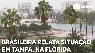 Brasileira relata a situação em Tampa cidade na costa do estado da Flórida [upl. by Langelo]