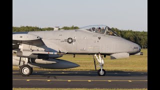 A10 Warthogs arriving Prestwick Airports runway 30 after an Atlantic crossing 4K [upl. by Ahsilla]