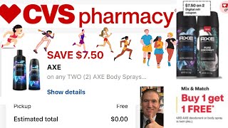 Run to CVS Pharmacy Today for 2 Free AXE Productscvsdealsthisweek cvscouponingthisweek cvs [upl. by Haisej]