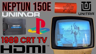 NEPTUN 150E naprawiony  PODŁĄCZYŁEM PLAYSTATION  HDMI na starym telewizorze kineskopowym z 1989 [upl. by Lalo]