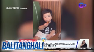 Baby boy cute na ginaya ang paglalakad ng kaniyang lola sa tuhod  Balitanghali [upl. by Michail193]