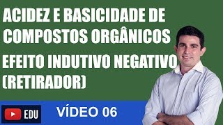 Acidez e Basicidade de Compostos Orgânicos EFEITO INDUTIVO RETIRADOR  VÍDEO 06 [upl. by Leroj78]