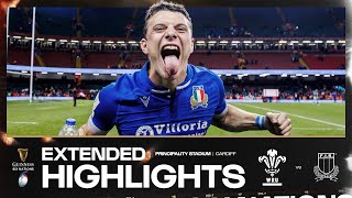 WHAT A WIN 🔥  EXTENDED HIGHLIGHTS  WALES V ITALY  2024 GUINNESS MENS SIX NATIONS RUGBY [upl. by Topliffe]