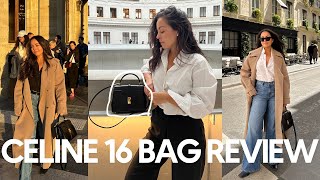 CELINE 16 SMALL BAG REVIEW  pros cons pricing amp wear and tear [upl. by Ecnarretal]