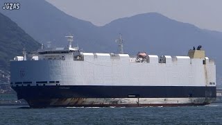 Shipspotting Japan  MV PASSAMA Vehicles carrier 自動車船 F Laeisz 関門海峡 2015JUL [upl. by Ellehsyt]