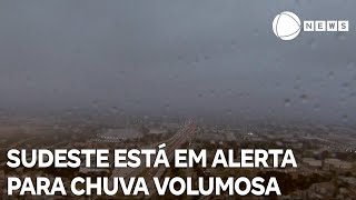 Região Sudeste tem alerta de chuva volumosa pra este final de semana [upl. by Desmund453]