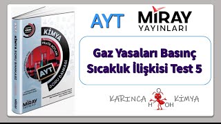 Miray Yayınları AYT Kimya Soru Bankası Gaz Yasaları Basınç Sıcaklık İlişkisi Test 5 [upl. by Brogle]