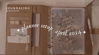 a5 planner setup April 2024 📅🖊️ [upl. by Pitarys649]