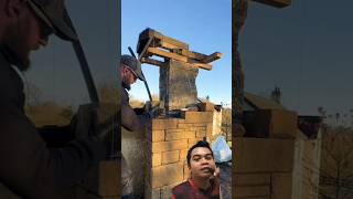 Cara membuat pilar mengunakan batu alam stonewall stonemason stonehouse fypシ゚viral fyp short [upl. by Zachariah]