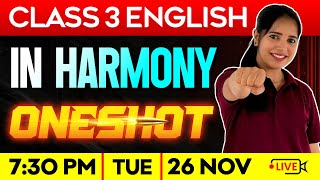 Class 3 English  In Harmony  Oneshot  Exam winner [upl. by Elwee]