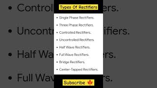 Types Of Rectifiers rectifier shortsfeed ece basicelectronic semiconductordevice short shots [upl. by Eitten]