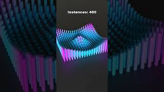 Sine wave simulation with 100 and 160000 cylinders animation 3d blender3d simulation maths [upl. by Perni]