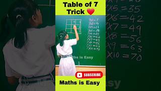 Table of 7  Easy Table Trick for 7  Table trick for 7 tables shorts youtubeshorts fun trend [upl. by Roderigo]