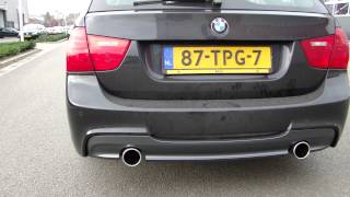 BMW E90 325i TOURING 335i LOOK EXHAUST SYSTEM SPORTAUSPUFF WWWAUSPUFFPUNKTDE [upl. by Helbon]