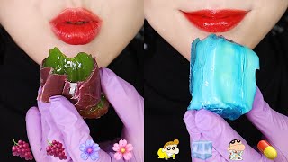 HONEY JELLY WAX CANDY MUKBANG CANDIED MARSHMALLOW EMOJI FOOD ASMR 🍇 [upl. by Lennie692]