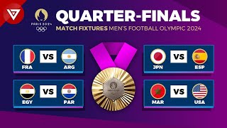 🟣 Quarter Finals Fixtures OLYMPIC PARIS 2024 MENS FOOTBALL  Match Schedule QuarterFinals [upl. by Nnaeirb681]