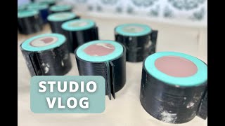 Studio Vlog  Packing Orders Spring Candle Jars Wax Melt Revamping [upl. by Aisatna]