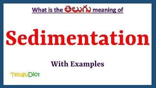 Sedimentation Meaning in Telugu  Sedimentation in Telugu  Sedimentation in Telugu Dictionary [upl. by Ateiram451]