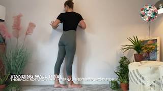 Standing Wall Twist  Posture Ellie [upl. by Earezed]