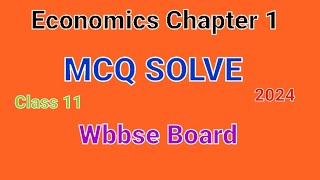 Economics Chapter 1 All Mcq Solve Class 11 New Syllabus Hindi Medium WBBSE BOARD [upl. by Jardena]