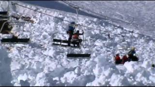 Raw Video Avalanche Destroys Ski Lift in France [upl. by Earb]