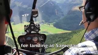 R44 Landing at Samedan 5600ft amsl Cockpit View with ATC [upl. by Enialed298]