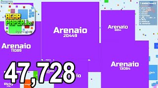 AgarPaperio  47728 Score Epic Gameplay Agario  Paperio [upl. by Arriat]