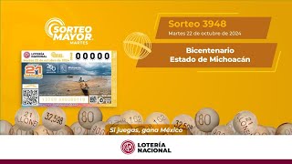 SORTEO MAYOR No 3948 Bicentenario del Estado de Michoacán [upl. by Tihw]