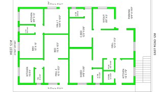 40 × 60 east face house plan with rent portion [upl. by Ehcar851]