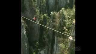 Slackline Crossing Over Canyon [upl. by Christmas535]