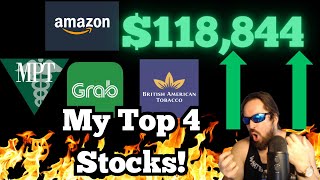 My TOP FOUR Stocks  MPW  AMZN  BTI  GRAB [upl. by Ogata944]