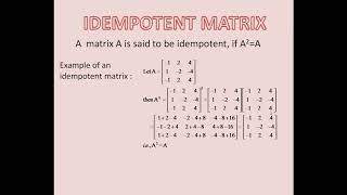 Dictionary of mathematical terms Idempotent matrix [upl. by Yentruoc]