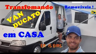 Tour Transformando  Van Ducato em Casa removível [upl. by Kcirredal872]