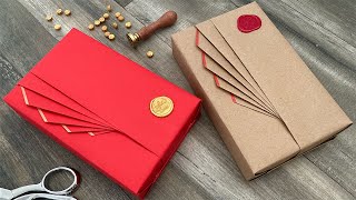 Fan Pleats with Washi Tape Gift Wrapping  Gift Packaging [upl. by Isiah827]