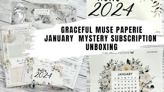 ALL Graceful Muse Paperie  JANUARY 2024  Mystery Planner Subscription [upl. by Rekab]